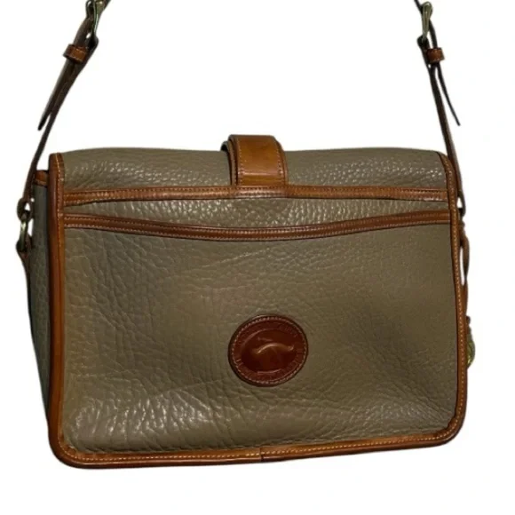 Dooney & Bourke Vintage Leather Crossbody Bag Taupe/Brown - Picture 2 of 16